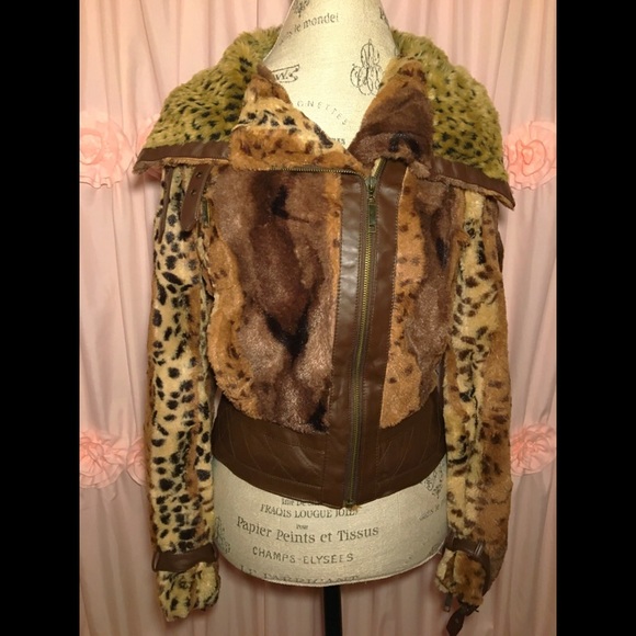 Bloomingdale's Jackets & Blazers - Leopard Motorcycle Jacket